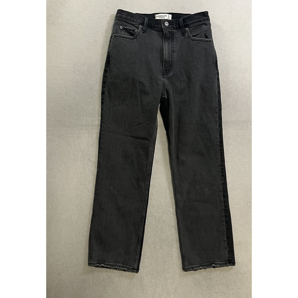 Abercrombie & Fitch Jeans Womens 27 4 Black Ankle Straight Ultra High Rise Denim